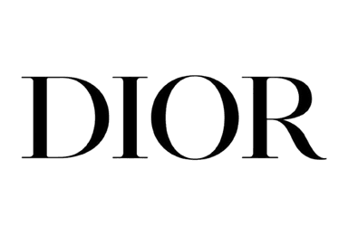 The image shows the DIOR logo in elegant, serif black letters on a white background.